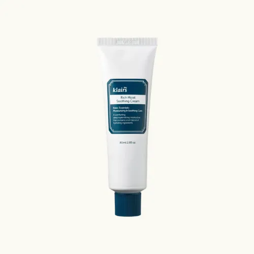 Snäll ansiktskräm för alla hudtyper, kräm både dag och natt, Klairs Rich Moist Soothing Cream, produktbild