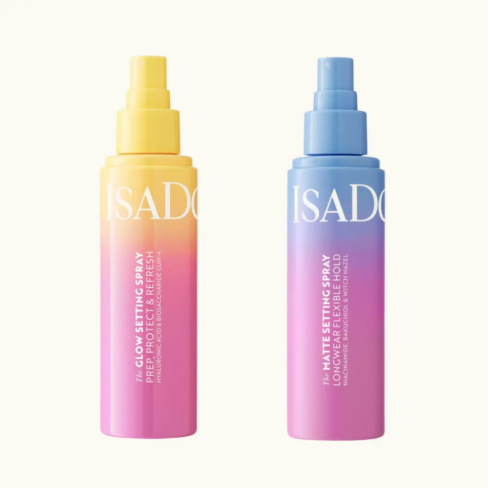 IsaDora The Glow Settingspray och IsaDora The Matte Settingspray
