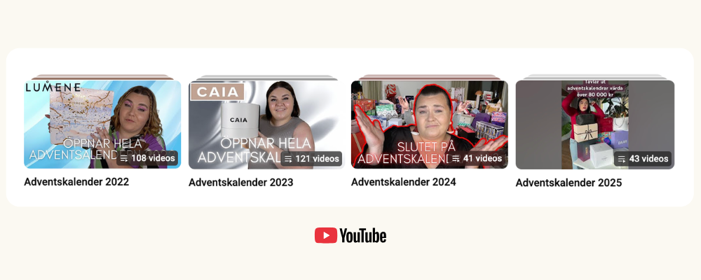 Margareta Grääs testar julkalendrar på Youtube