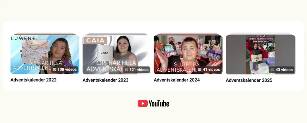 Margareta Grääs testar julkalendrar på Youtube
