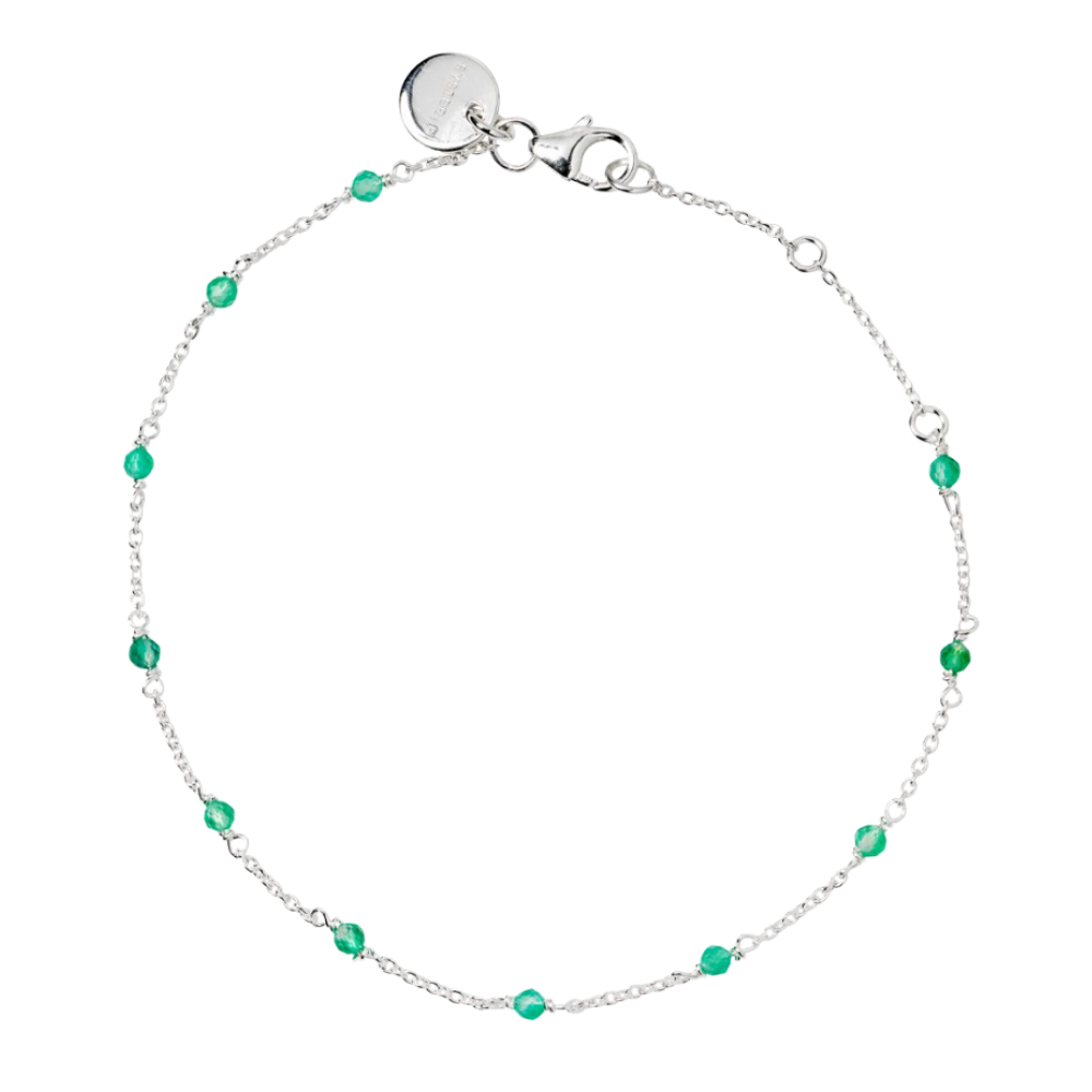 Syster P Santa Monica armband silver gröna stenar
