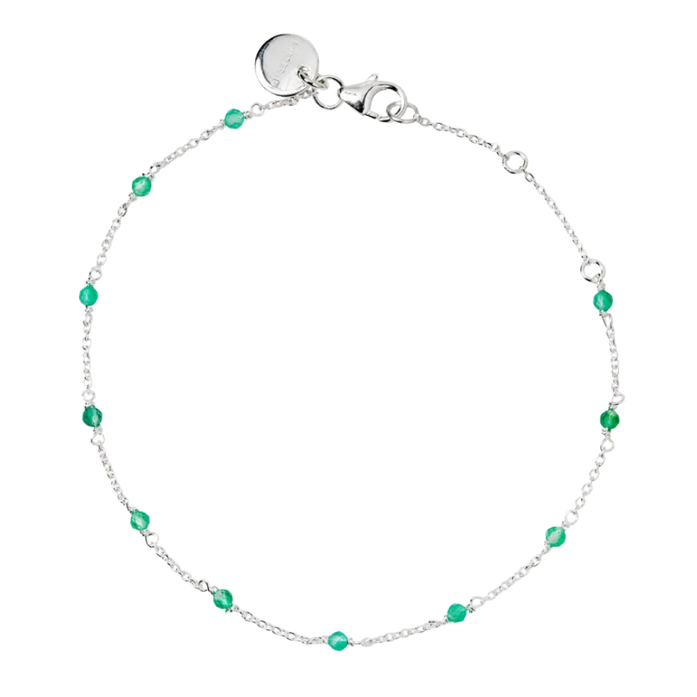 Syster P Santa Monica armband silver gröna stenar