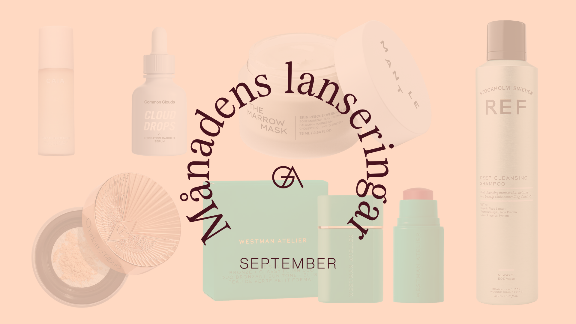 beautyprodukter nyheter, Common Clouds Cloud Drops, Caia ny setting spray, Mantle The Marrow Mask, Westman Atelier Holiday Collection, REF detox schampo, charlotte tilbury löspuder