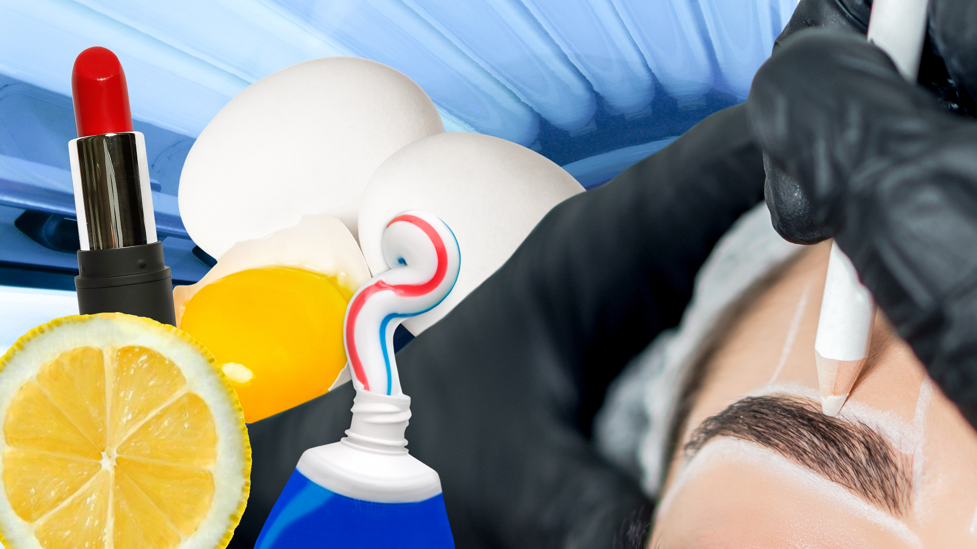 Solarium, tandkräm på finne, tatuera ögonbryn, dåliga beautytips