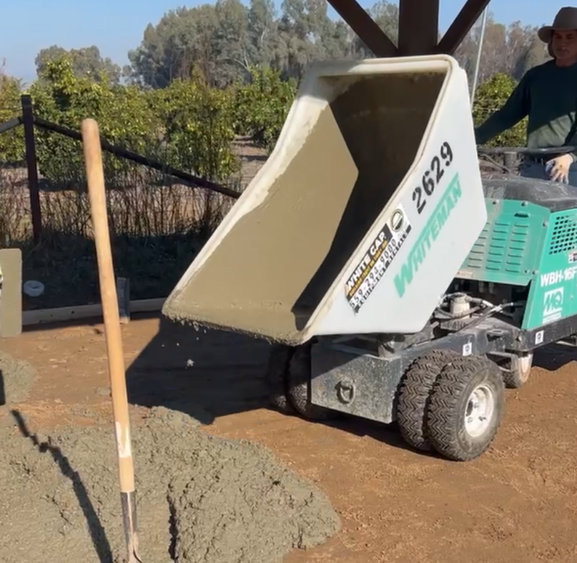 Concrete being poured for a slab in Fresno & Clovis