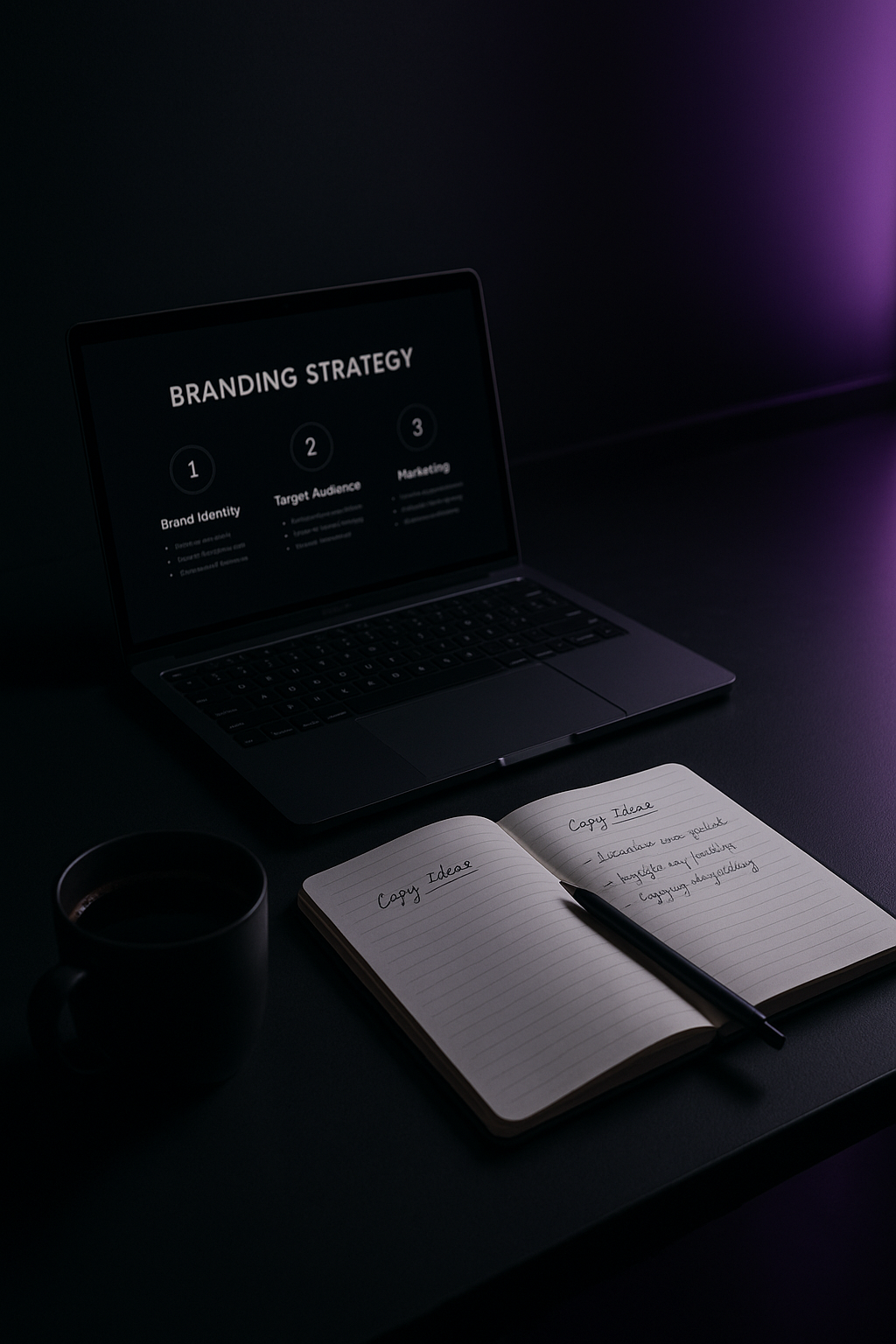 Studio Sable notebook for copywriting and funnel building