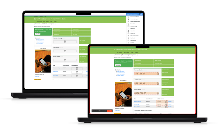 ScreenMeet Cobrowse for Salesforce for financial services organizations