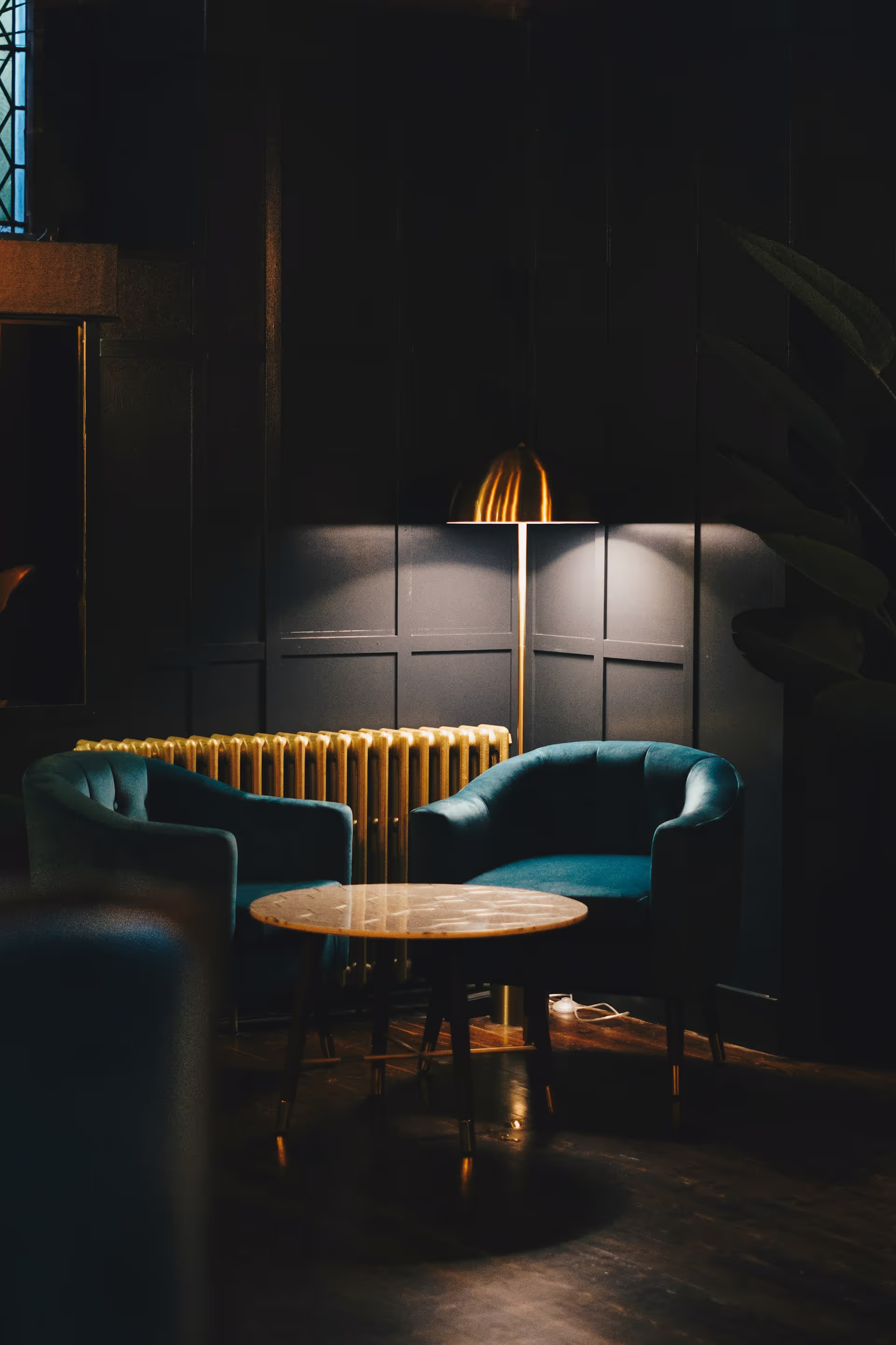 Dark urban restaurant