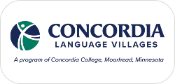 Concordia Language Villages logo with a circular icon and text representing the program of Concordia College, Moorhead, Minnesota.