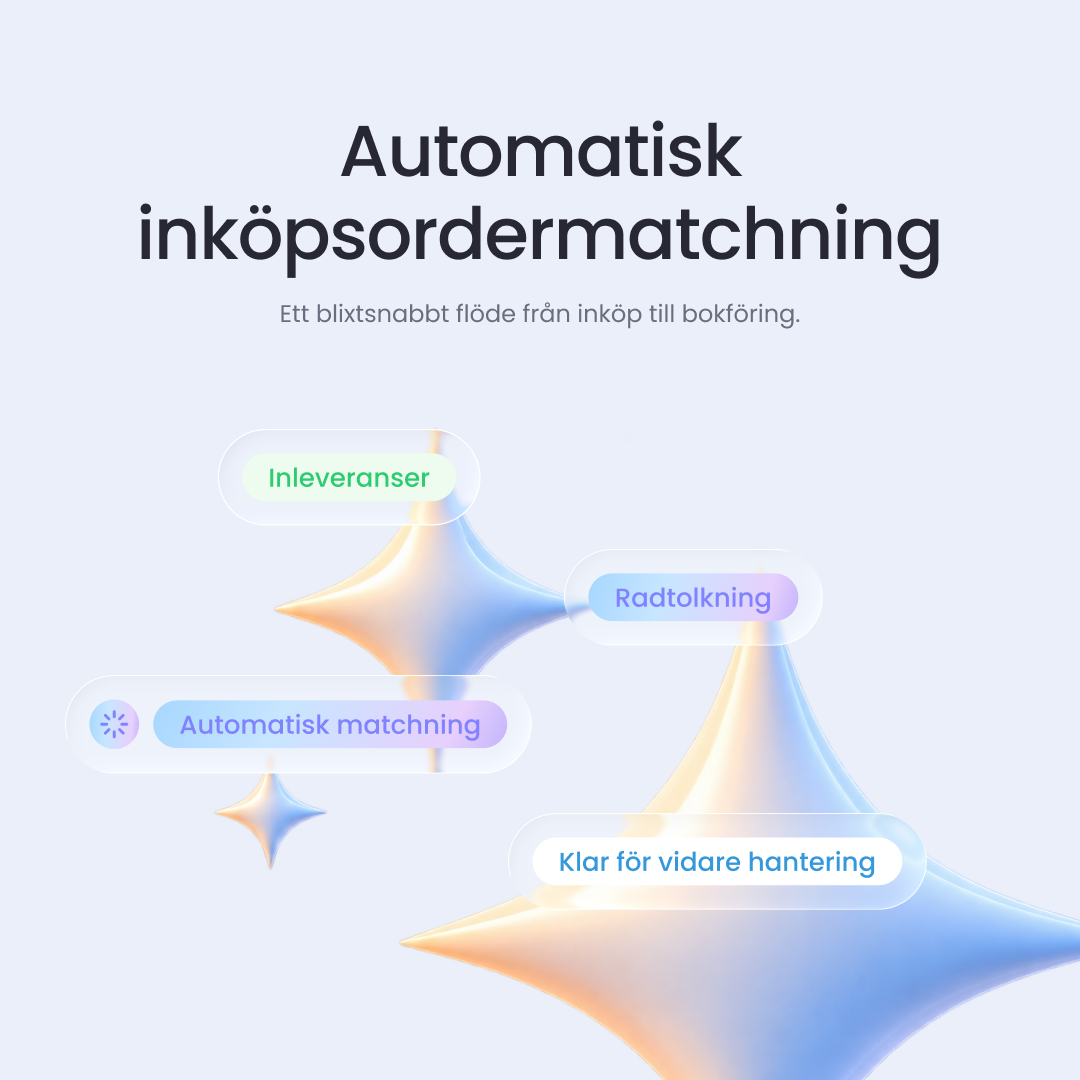 Automatisk inköpsordermatchning: ett blixtsnabbt flöde från inköp till bokföring