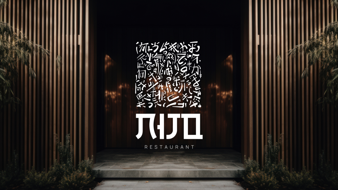 Entrance of Nijo restaurant with a wooden facade and the restaurant's logo prominently displayed.