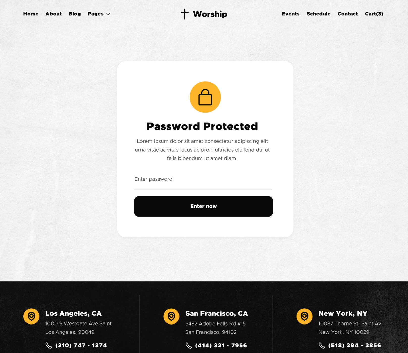 Worship X - Password Protected Page - Church Webflow Template