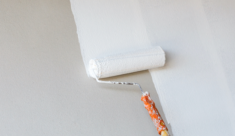 painting wall with a roller