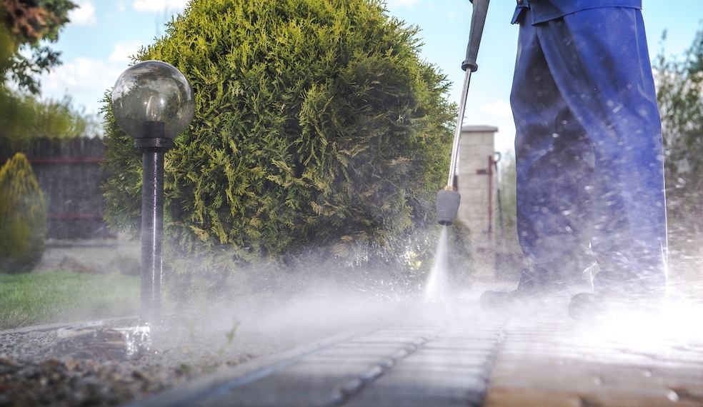 water blasting pavement