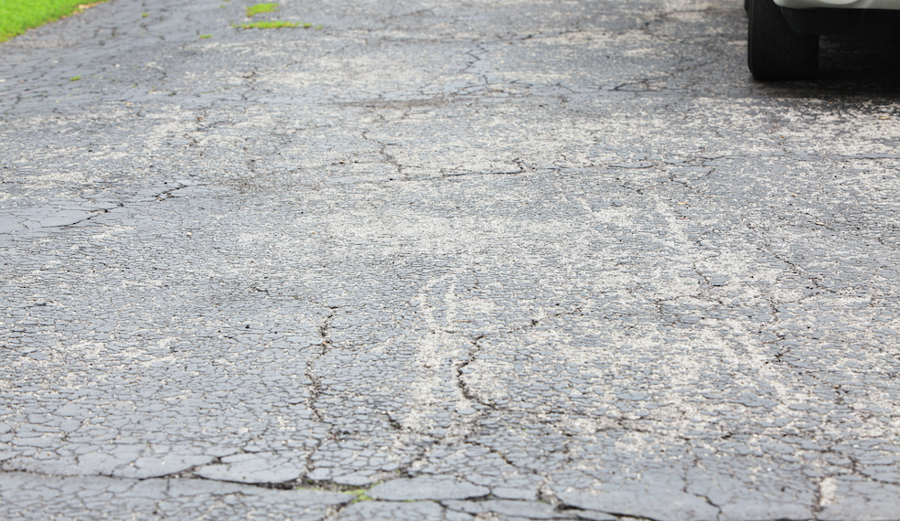 driveway with cracks