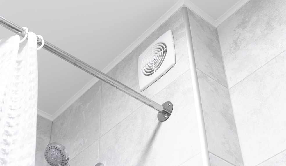 fan above shower