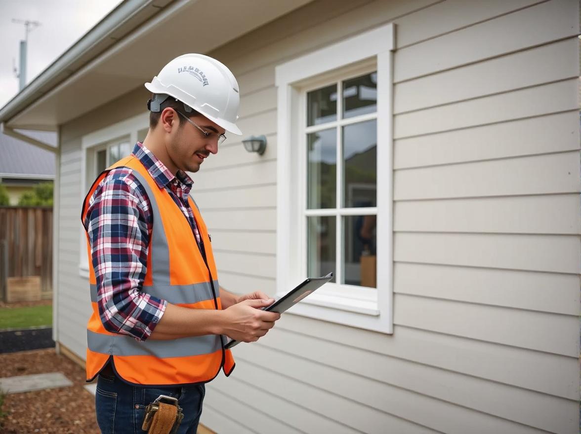 New Zealand home being inspected by a building professional