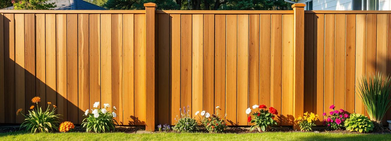 A well-maintained wooden fence surrounding a tidy New Zealand backyard.