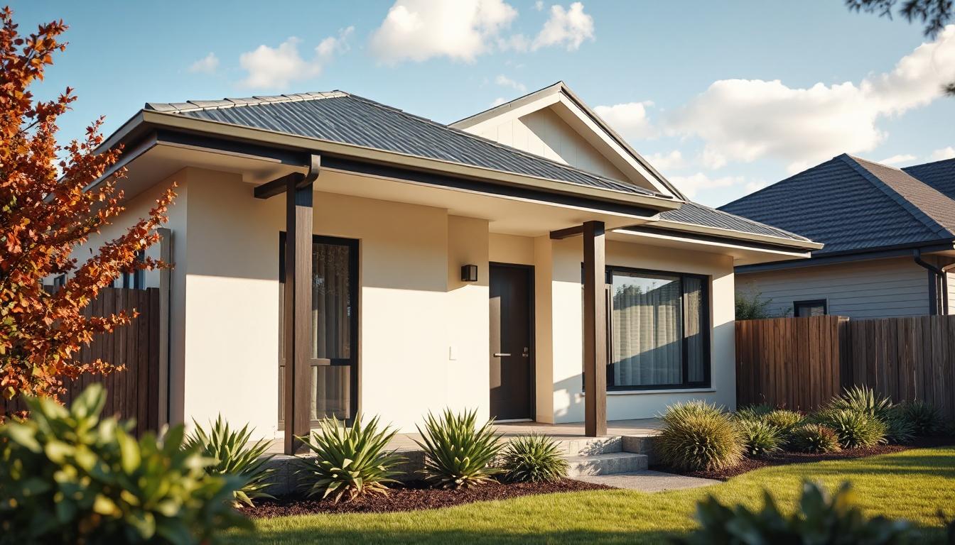 Auckland home exterior with roof, gutters, and garden, showing a well-maintained property