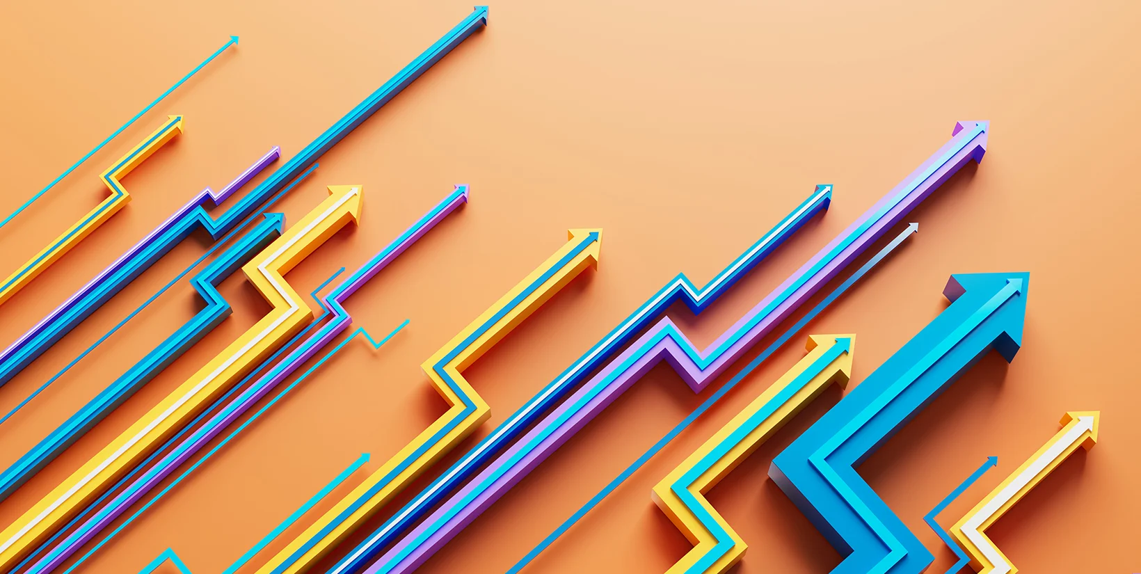 Upward-pointing multicoloured arrows symbolising Merifund Capital Management’s absolute return strategies, sustainable growth, and resilience in dynamic global markets.