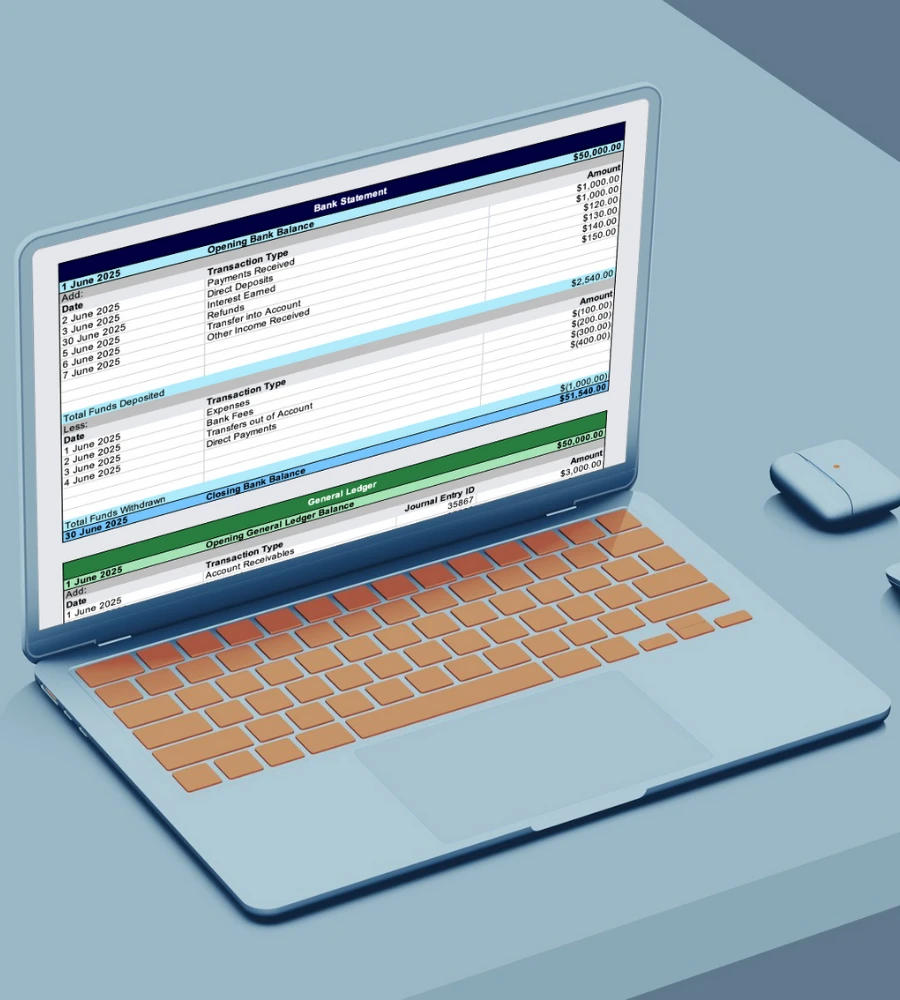 bank reconciliation template