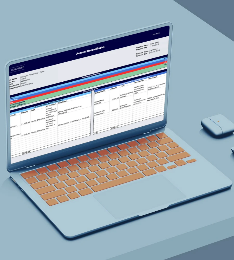 bank reconciliation template