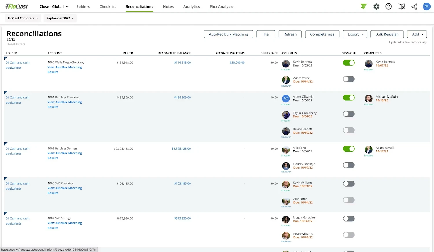 FloQast - Reconciliation