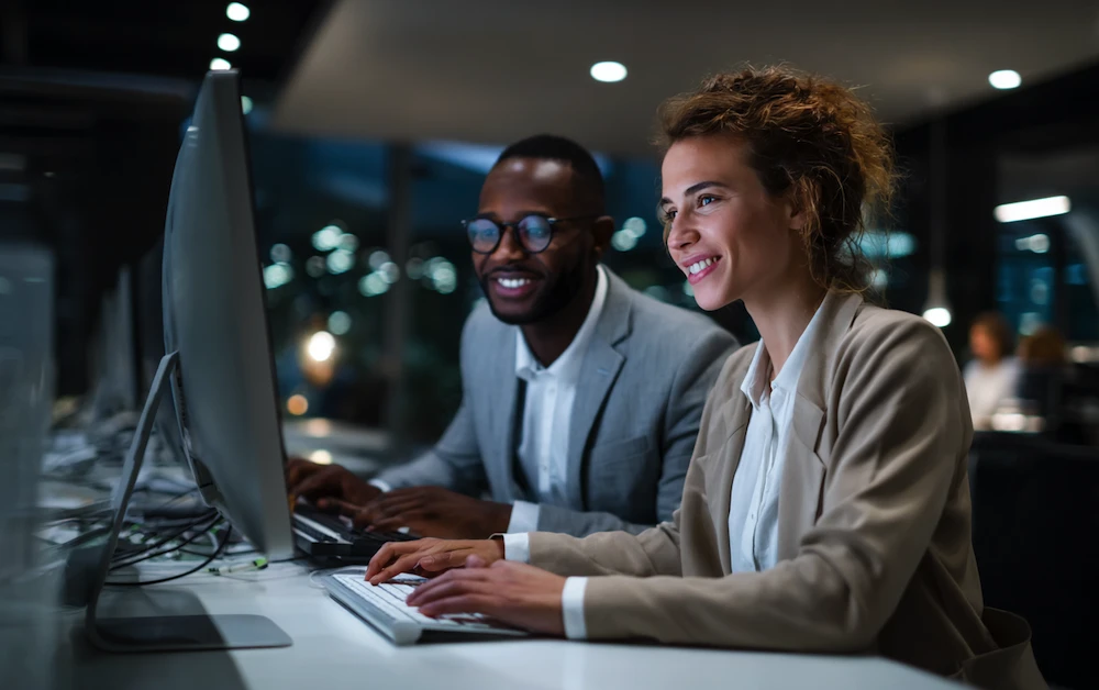 Finance team collaborating on accurate bank reconciliation software to automate financial matching and improve reporting precision.