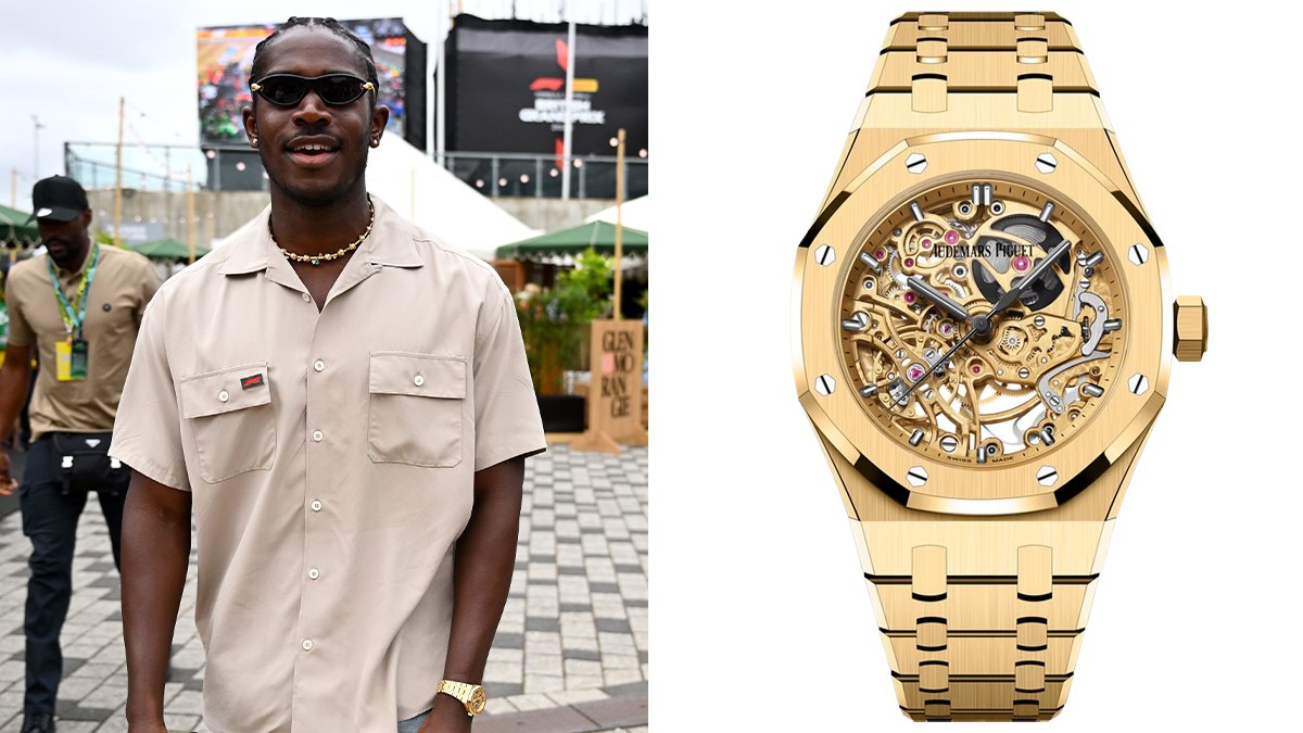 Damson Idris wearing the Audemars Piguet Royal Oak Double Balance Wheel Openworked