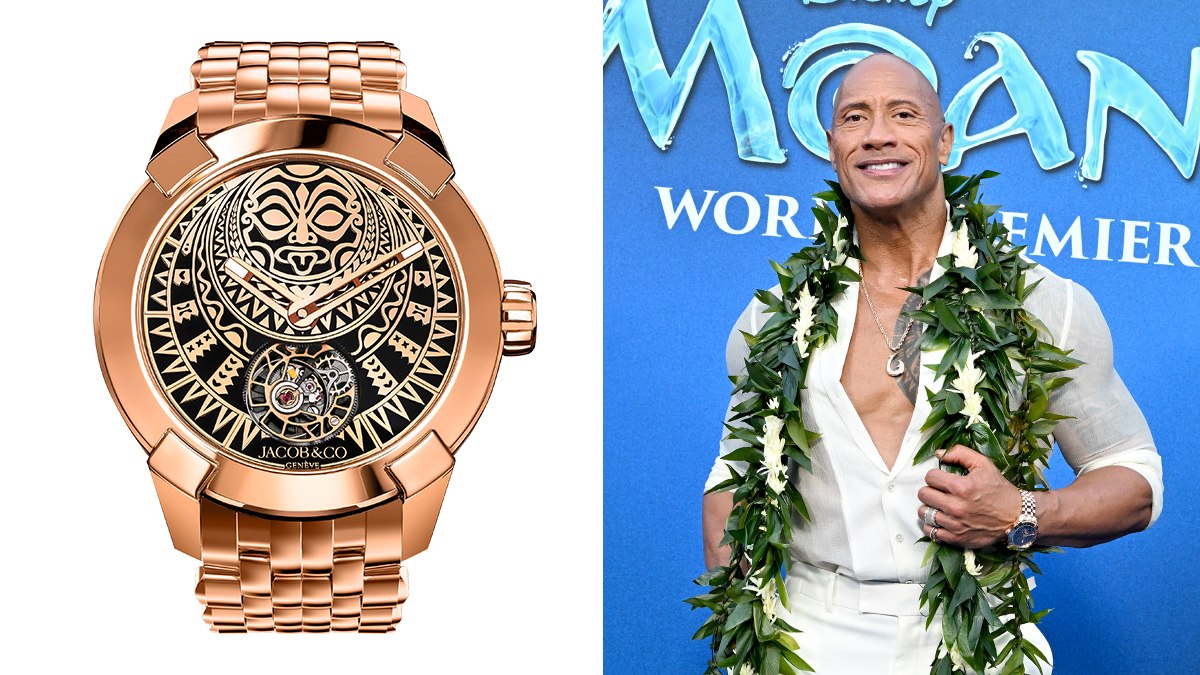 Dwayne Johnson wearing the Jacob and Co. Matai Tourbillon