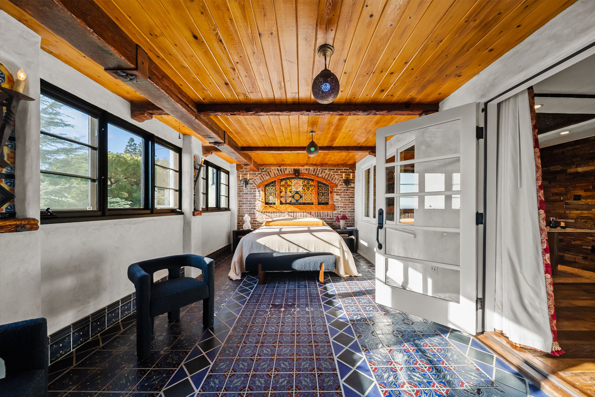 There are two bedrooms on the lower floor.