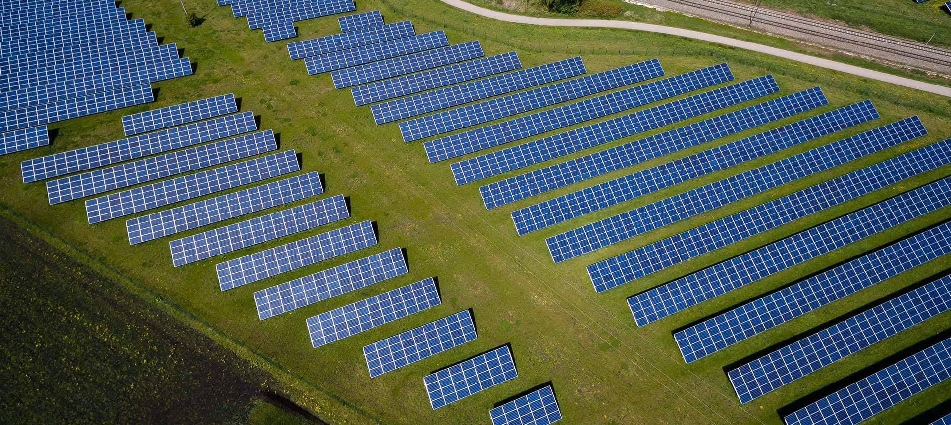 Solarpanele auf einer Wiese