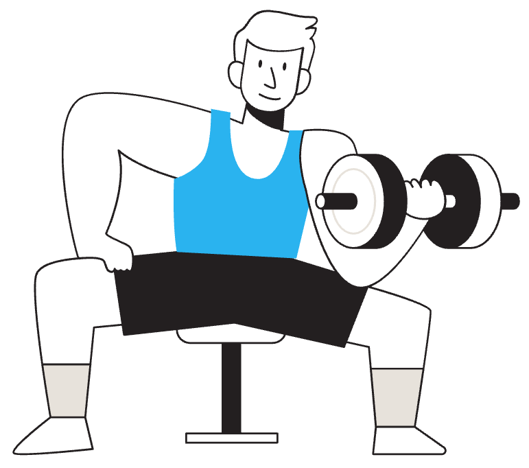 Illustration of a man lifting weights