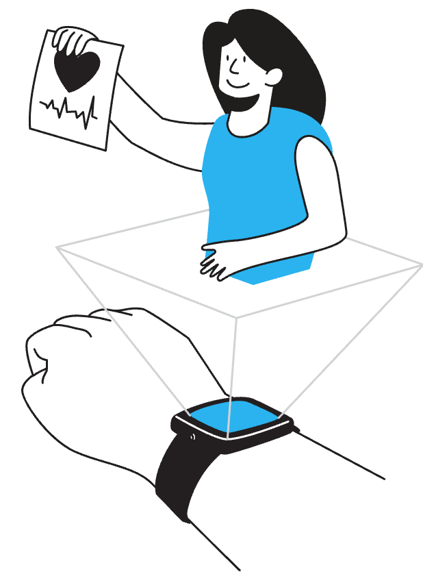 An illustration of a fitness app read-out.