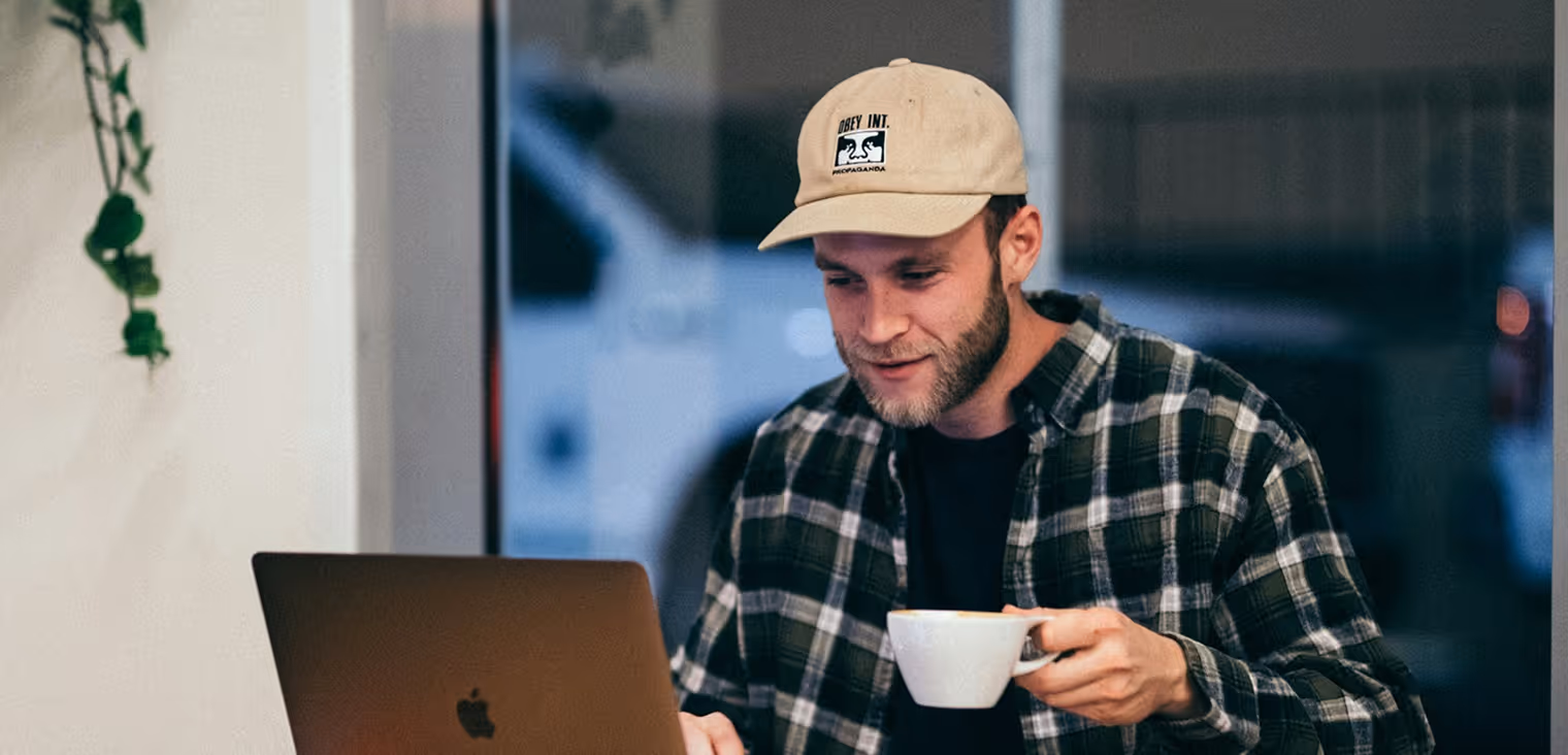 Man looking at the laptop