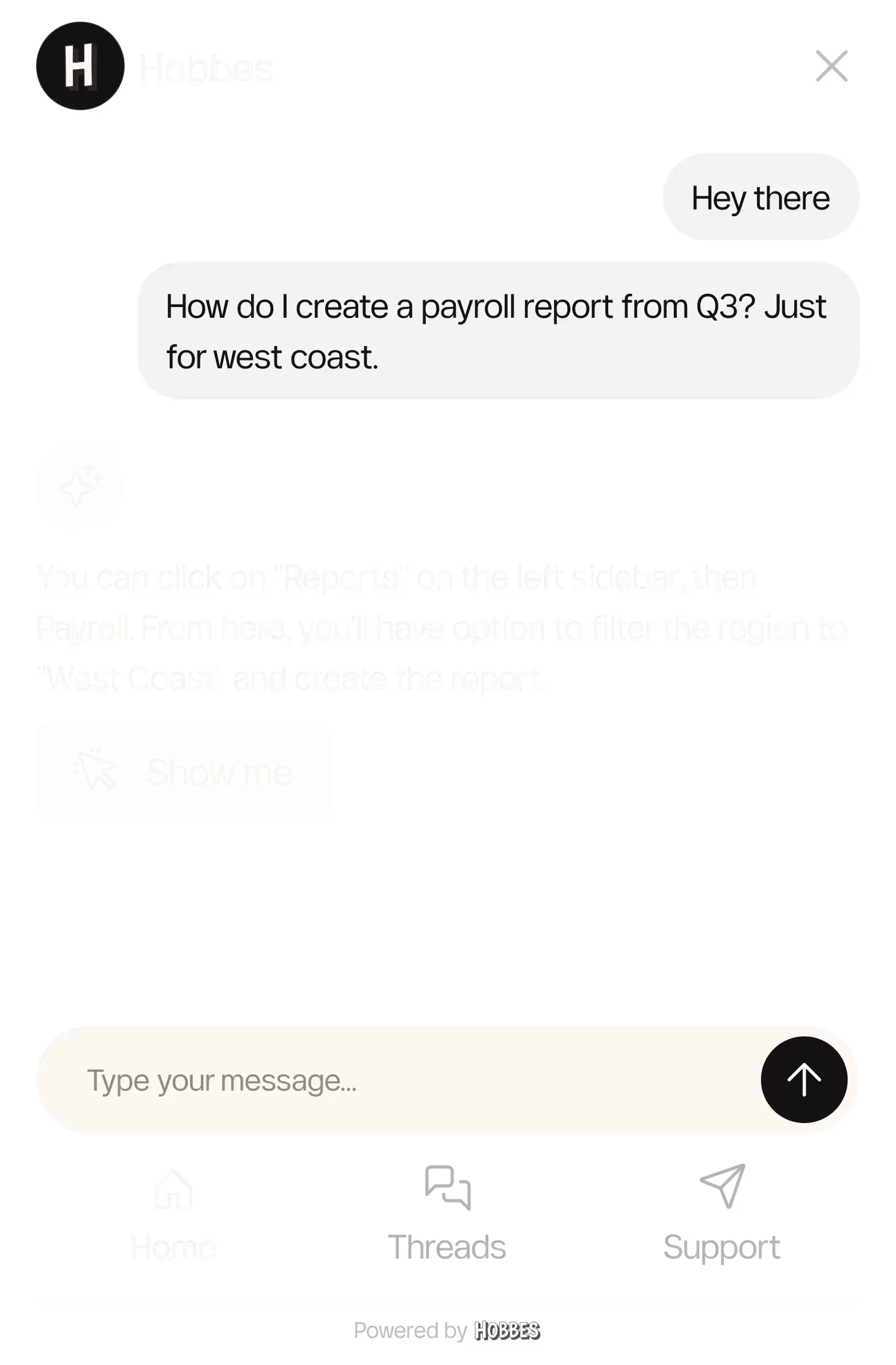 Hobbes agent supporting users