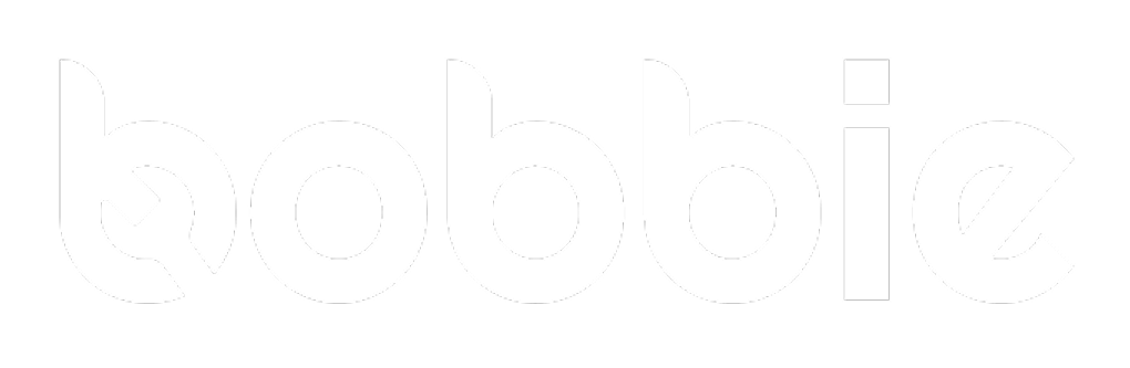 The word 'bobbie' in bold white stylized lowercase letters on a black background.