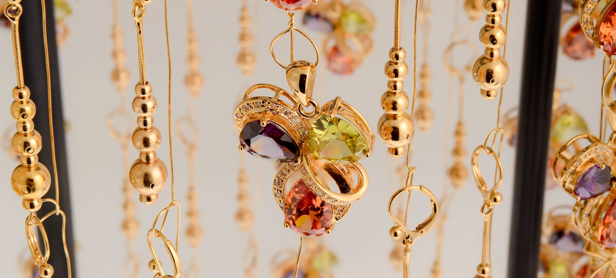 Jewelry with custom decoration.
