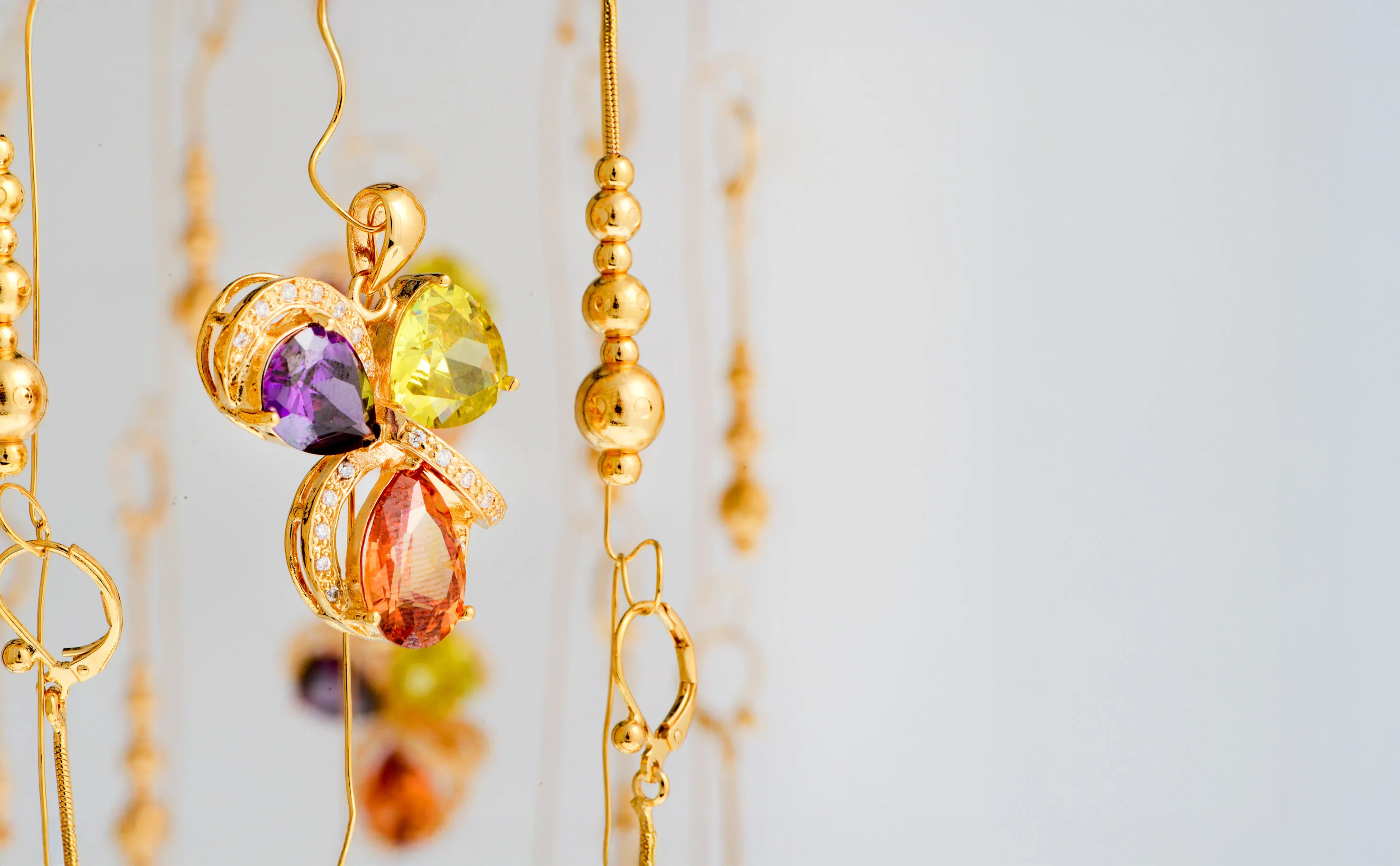 A piece of jewelry decorated with gilding, after high-end finishes.