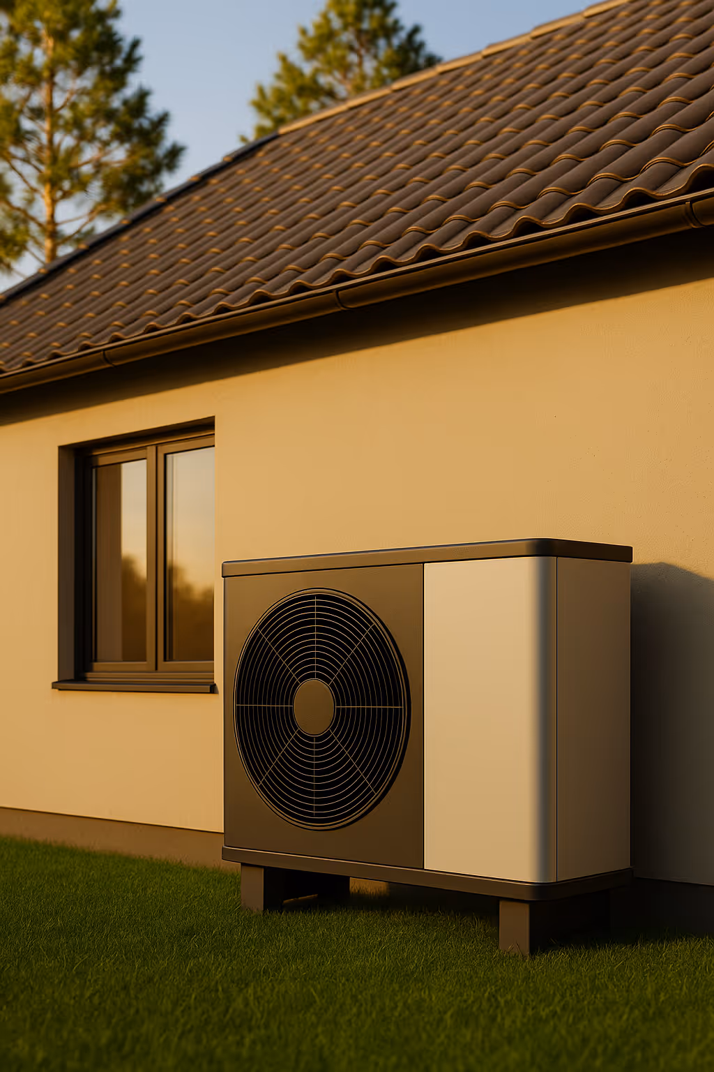 Installed heat pump illustration