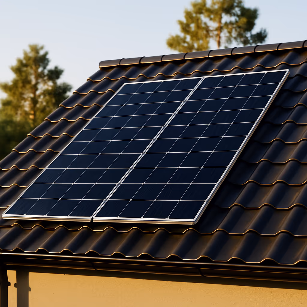 Installed solar panels illustration