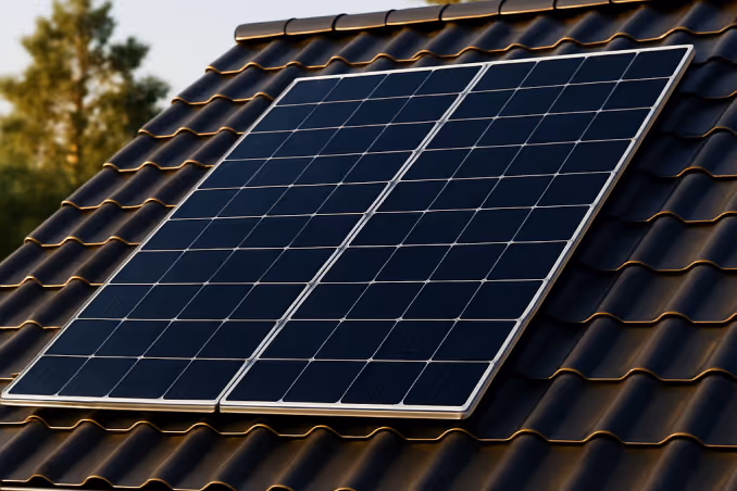 Installed solar panels illustration
