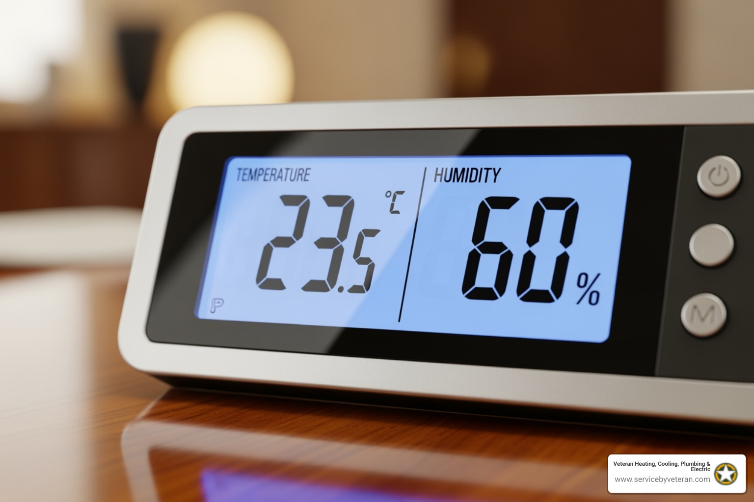 higrómetro digital mostrando temperatura y humedad - control de humedad