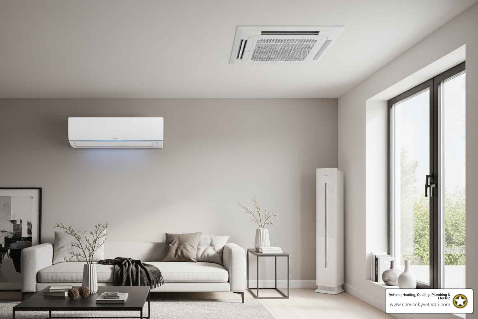 diferentes tipos de unidades interiores: montadas en la pared, cassette de techo y montadas en el suelo - costo de instalación de mini split