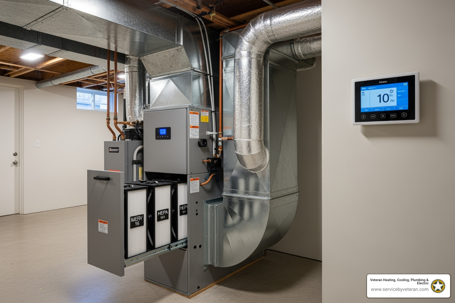 modern HVAC system with advanced air filtration - indoor air quality golden