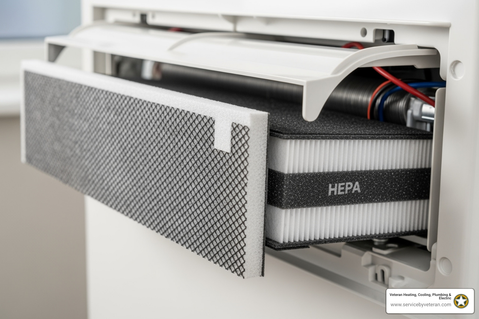 Multi-stage filter from a ductless unit - ductless heating and cooling Multi-stage filter from a ductless unit - ductless heating and cooling