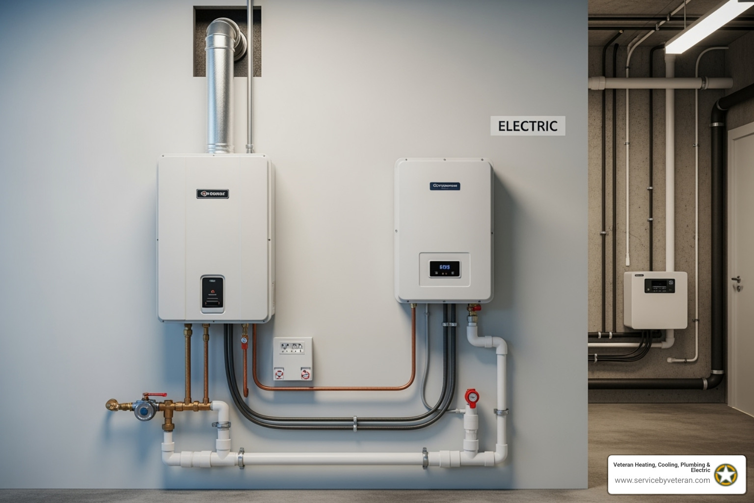 gas and electric tankless water heaters - on demand water heater installation