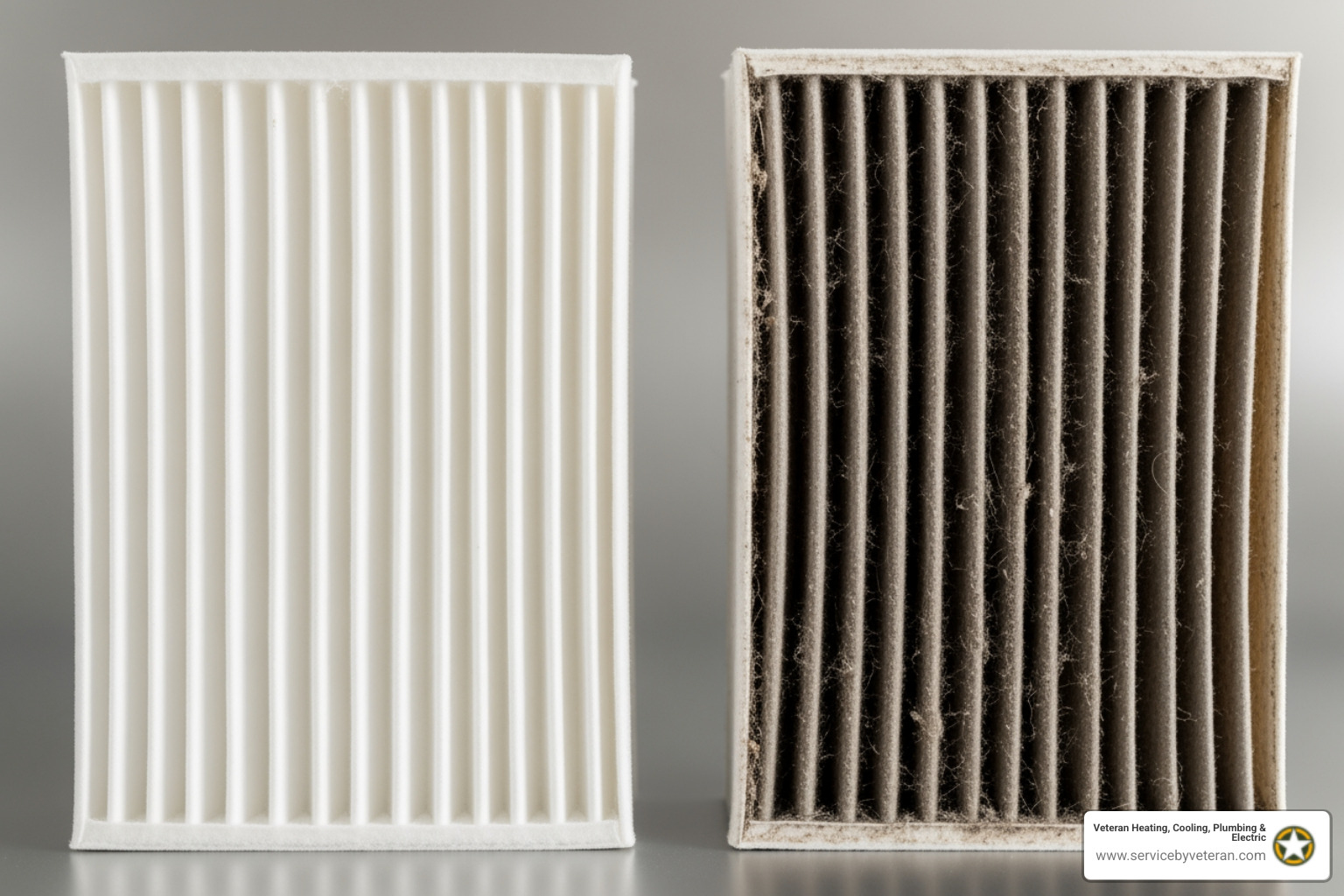 clean furnace filter next to a dirty one - furnace maintenance Boulder, CO clean furnace filter next to a dirty one - furnace maintenance Boulder, CO