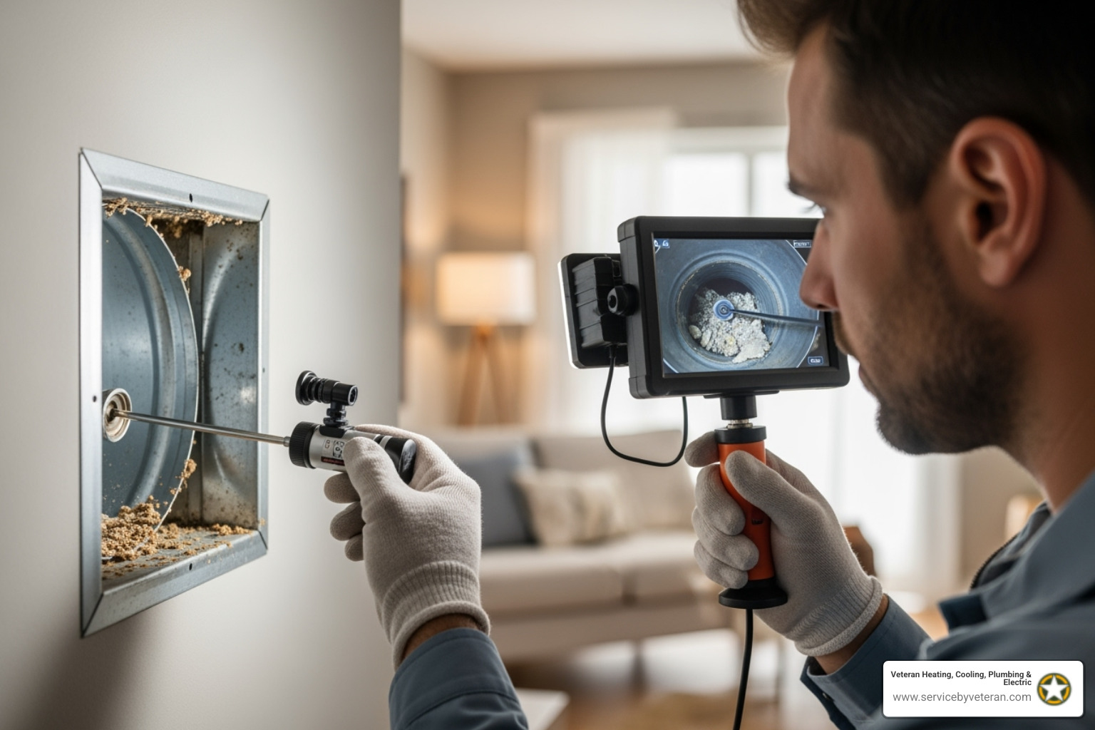 technician using a camera to inspect a duct - duct repair columbine technician using a camera to inspect a duct - duct repair columbine