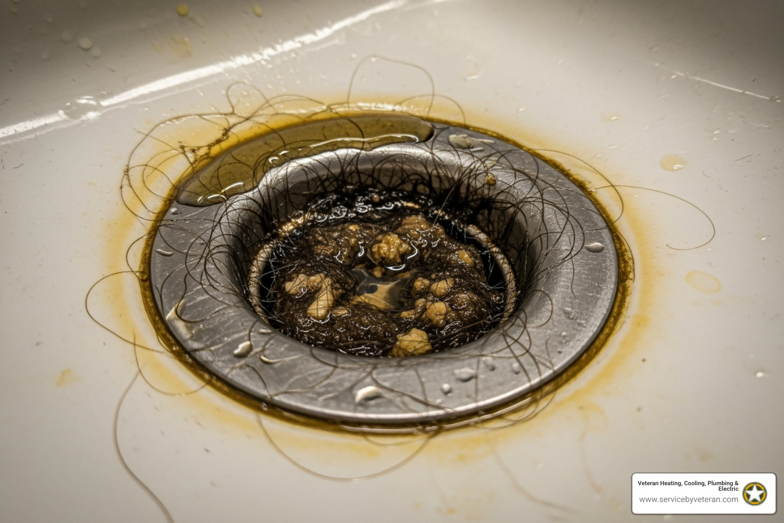 infographic showing top 5 signs of a drain emergency: multiple slow drains throughout the home, water backing up in sinks or showers, gurgling sounds coming from drains or toilets, foul sewage odors near drains, and toilets that won't flush properly - 24 hour clogged drain in aurora, co